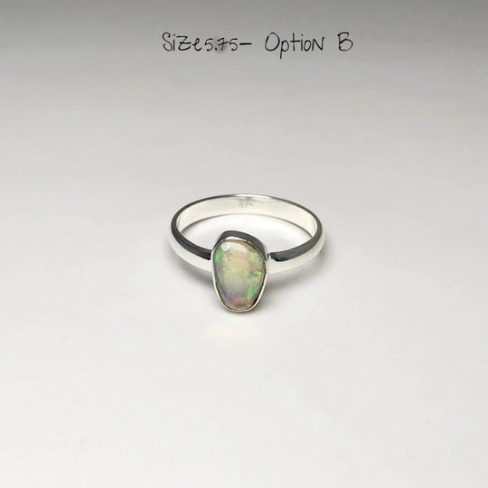 Freeform Faceted Ethiopian Fire Opal Ring