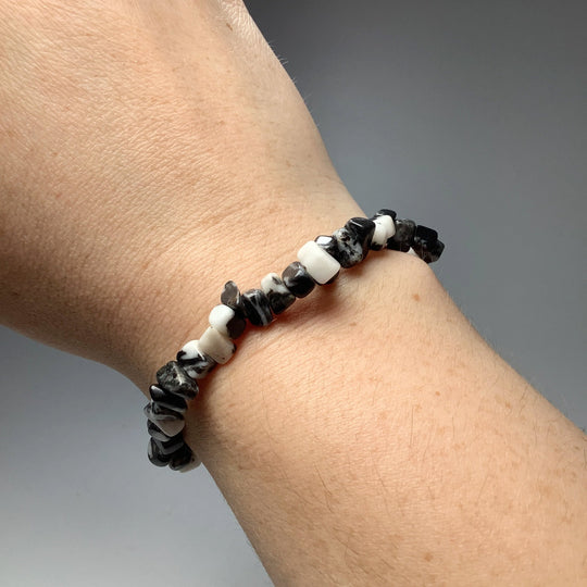 Zebra Jasper Chip Beaded Bracelet