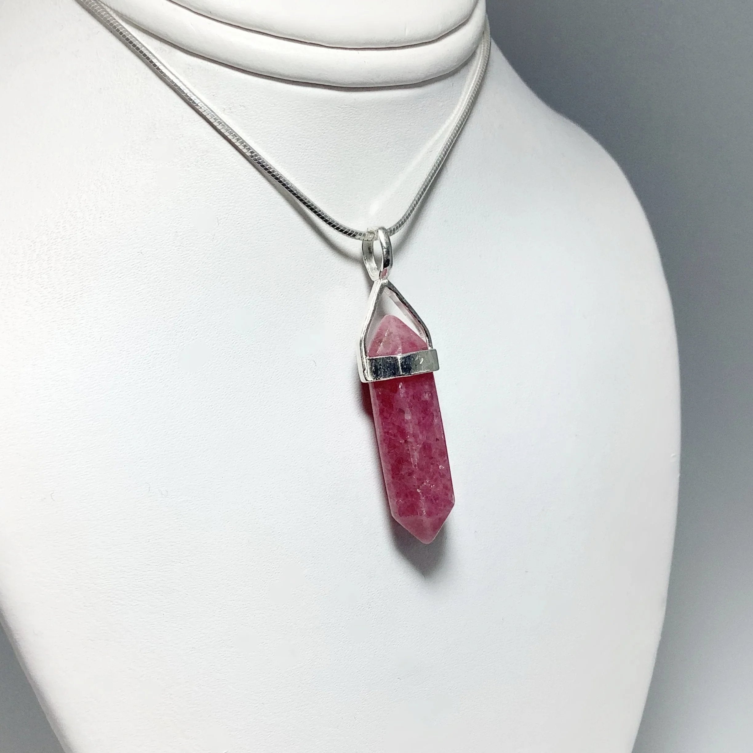 Rhodonite Double Terminated Point Pendant