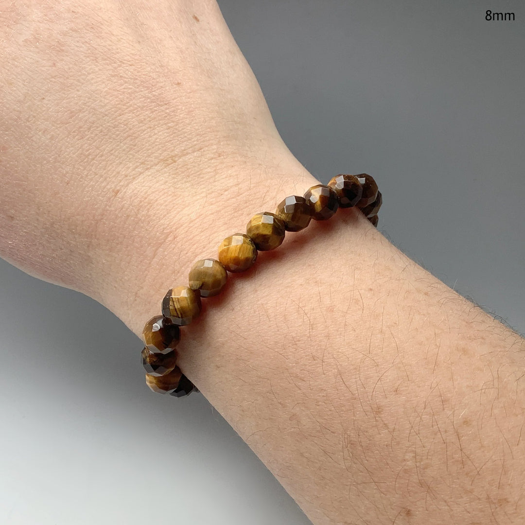 Gold Tiger Eye Faceted Beaded Bracelet