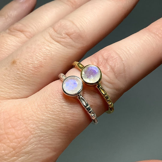 Rainbow Moonstone Ring