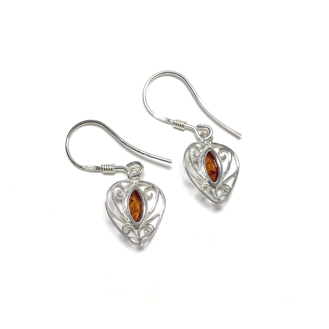 Cognac Amber Dangle Earrings