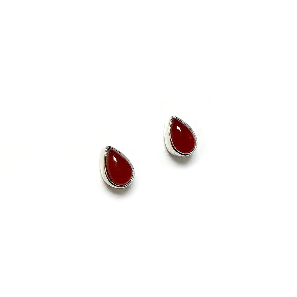 Carnelian Agate Stud Earrings