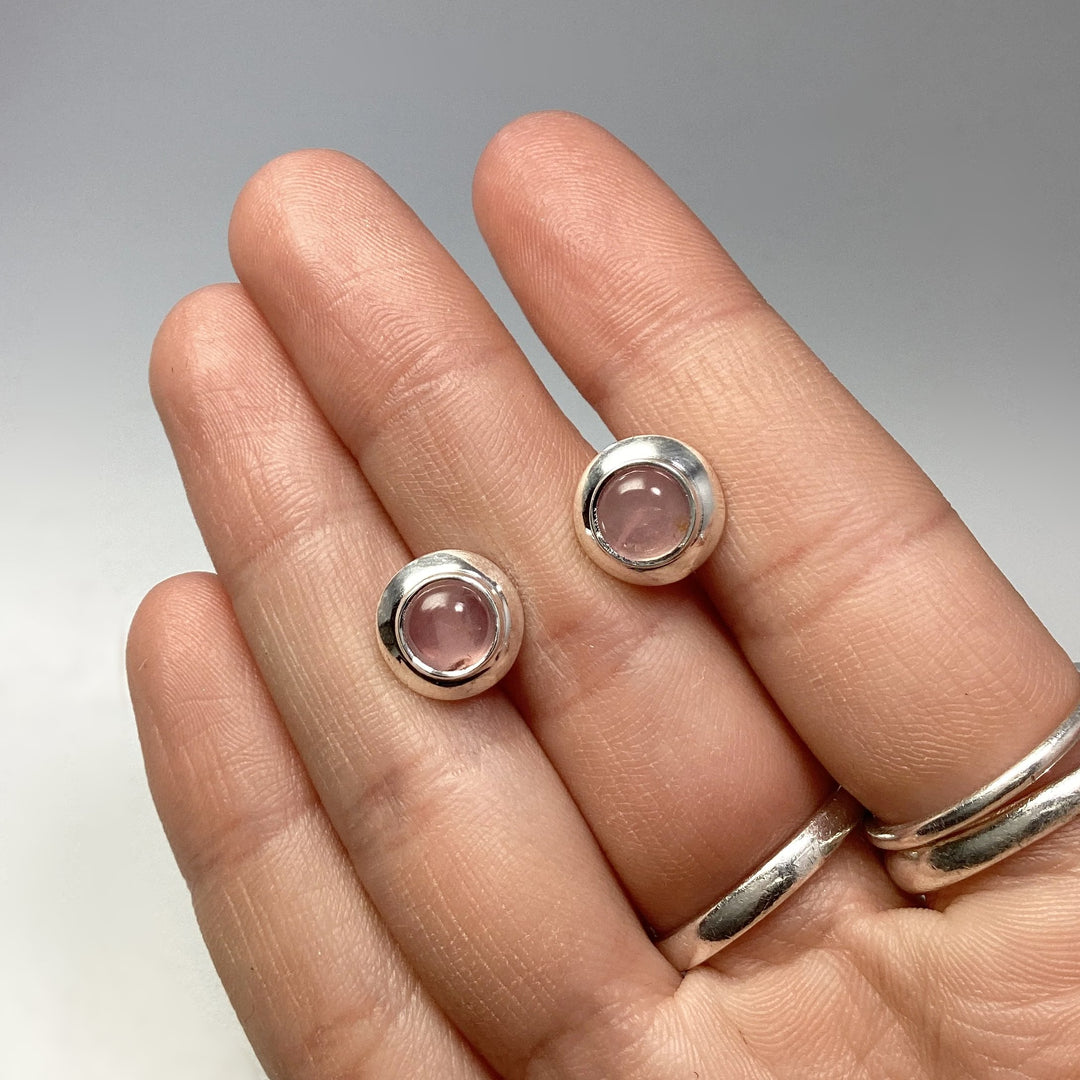 Rose Quartz Stud Earrings