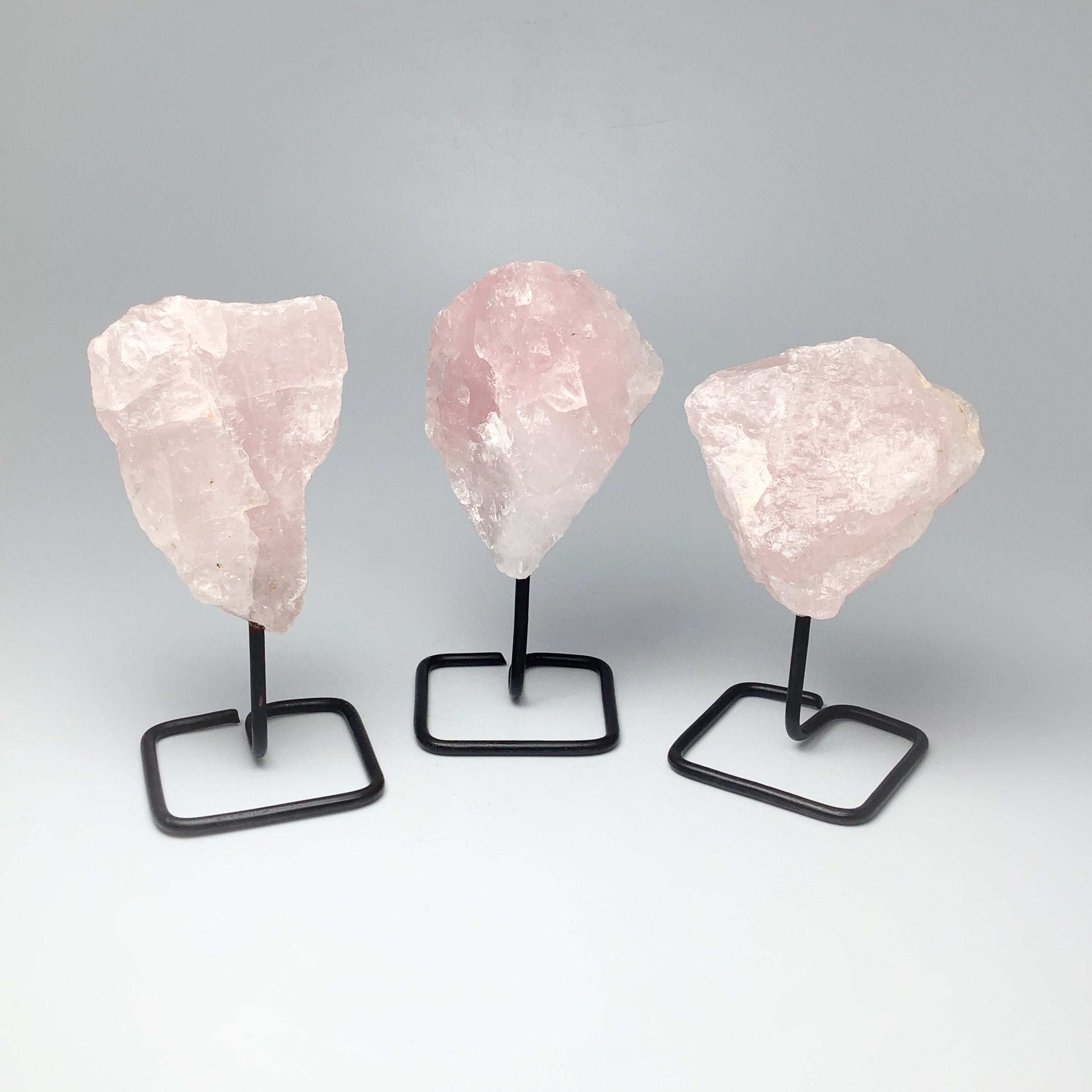 Rough Rose Quartz on Stand at $29 Each