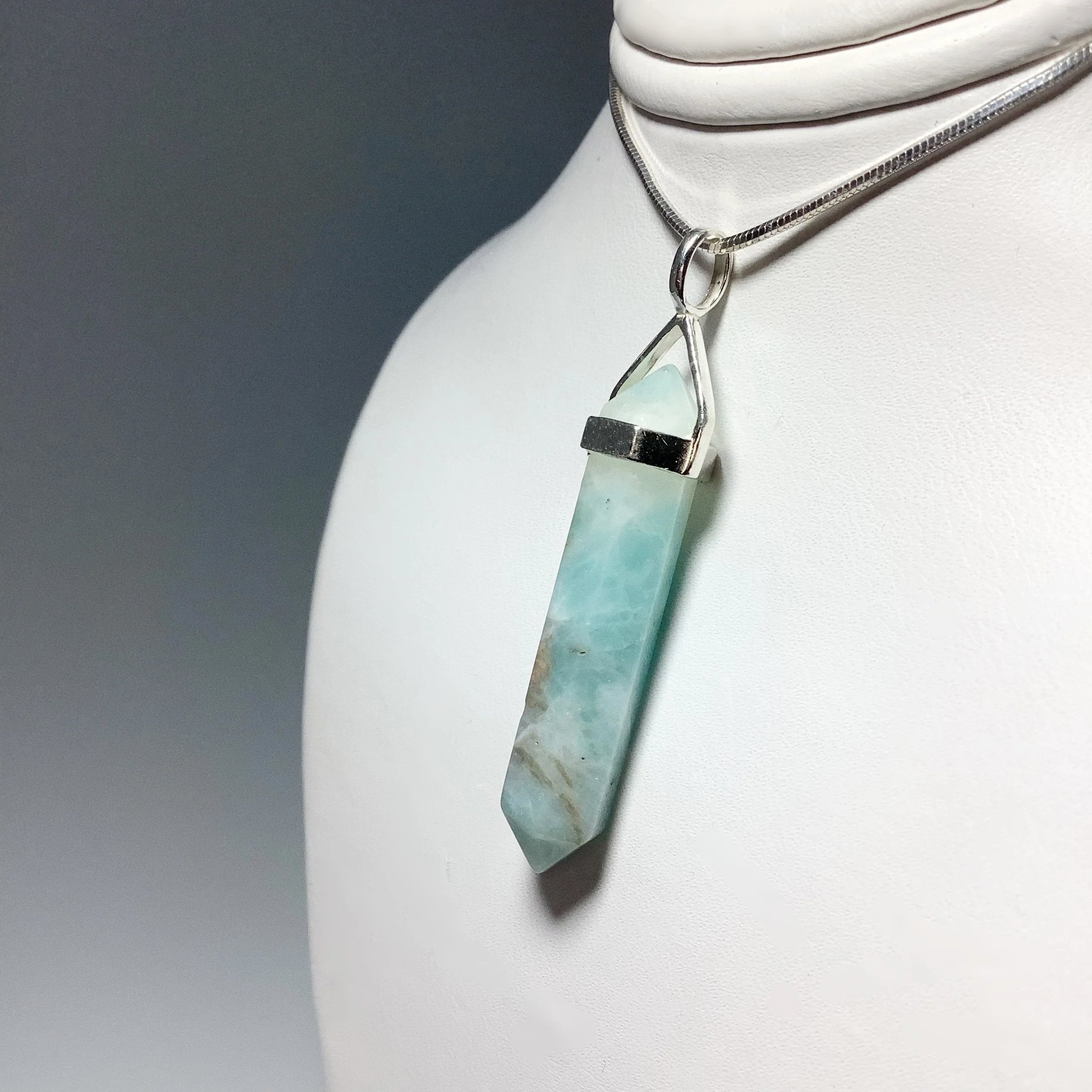 Amazonite Double Terminated Point Pendant