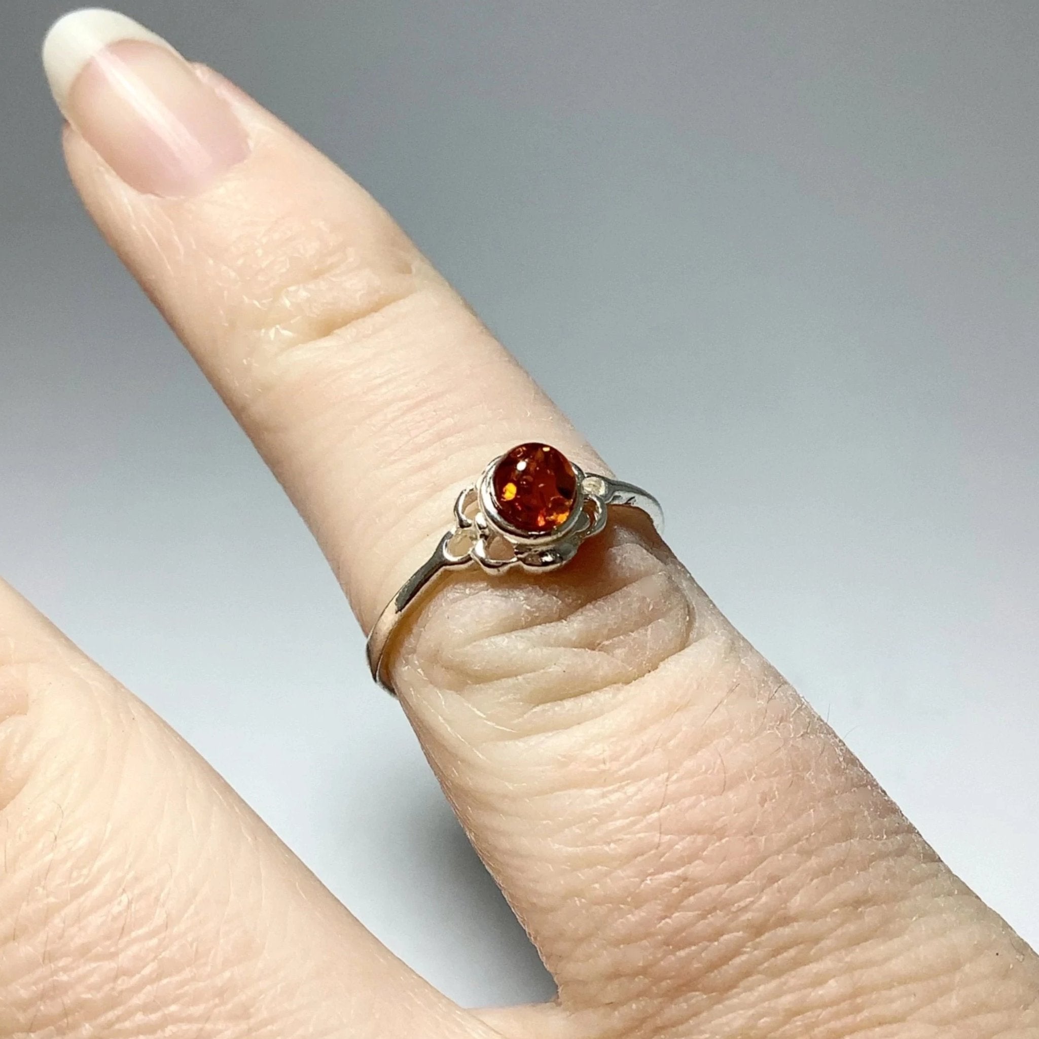 Cognac Amber Ring - Small Sizes