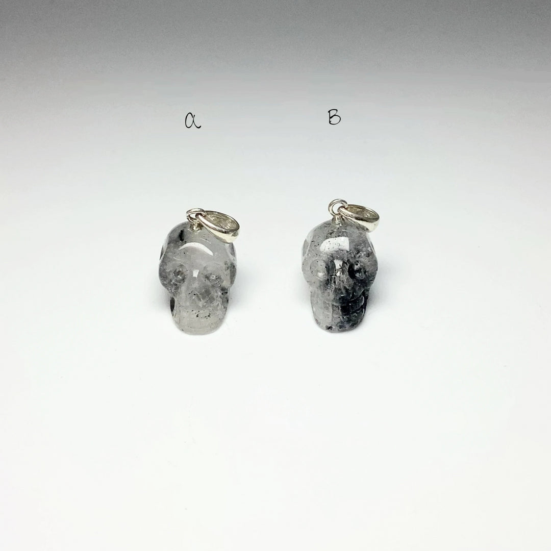 Tourmalated Quartz Skull Pendant