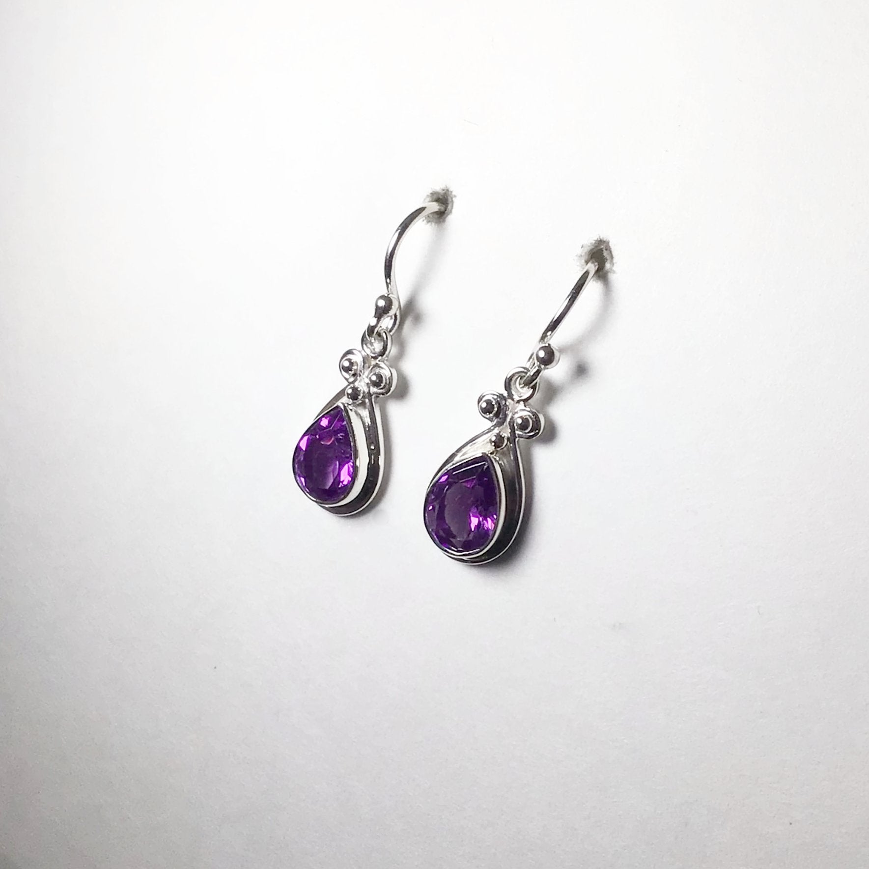 Amethyst Faceted Dangle Earrings