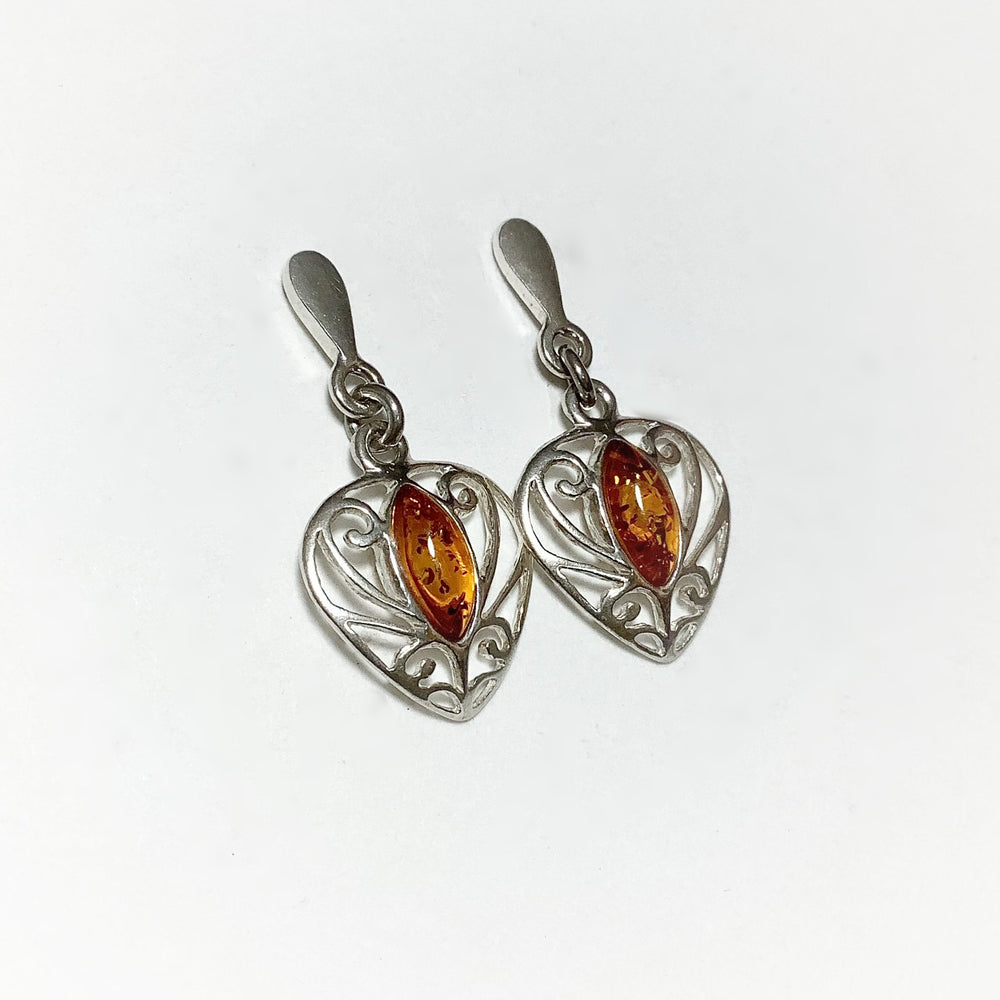 Cognac Amber Stud Earrings