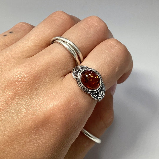 Cognac Amber Ring