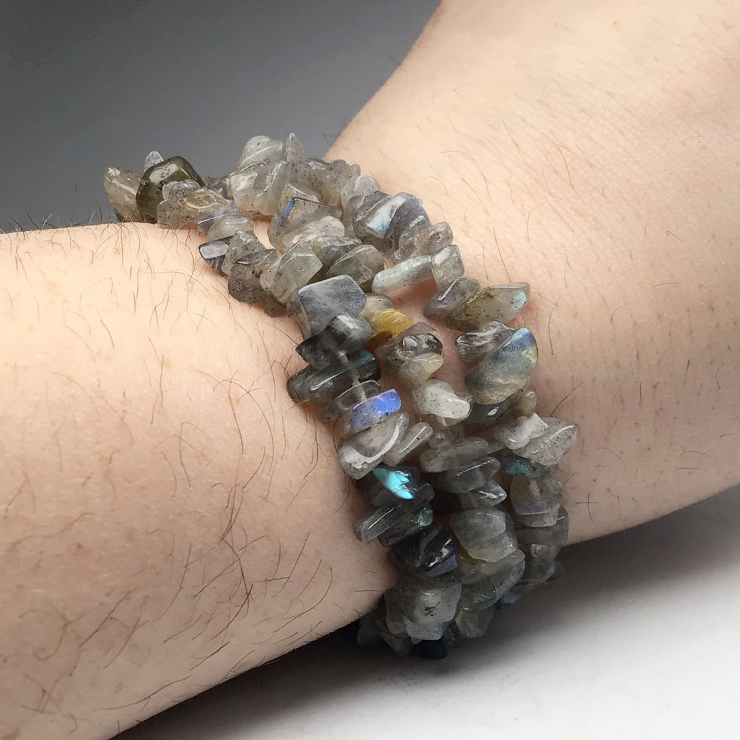 Labradorite Chip Beaded Bracelet