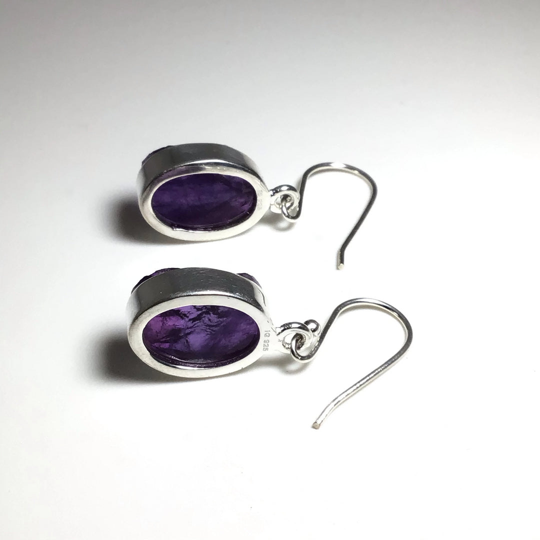 Raw Amethyst Dangle Earrings