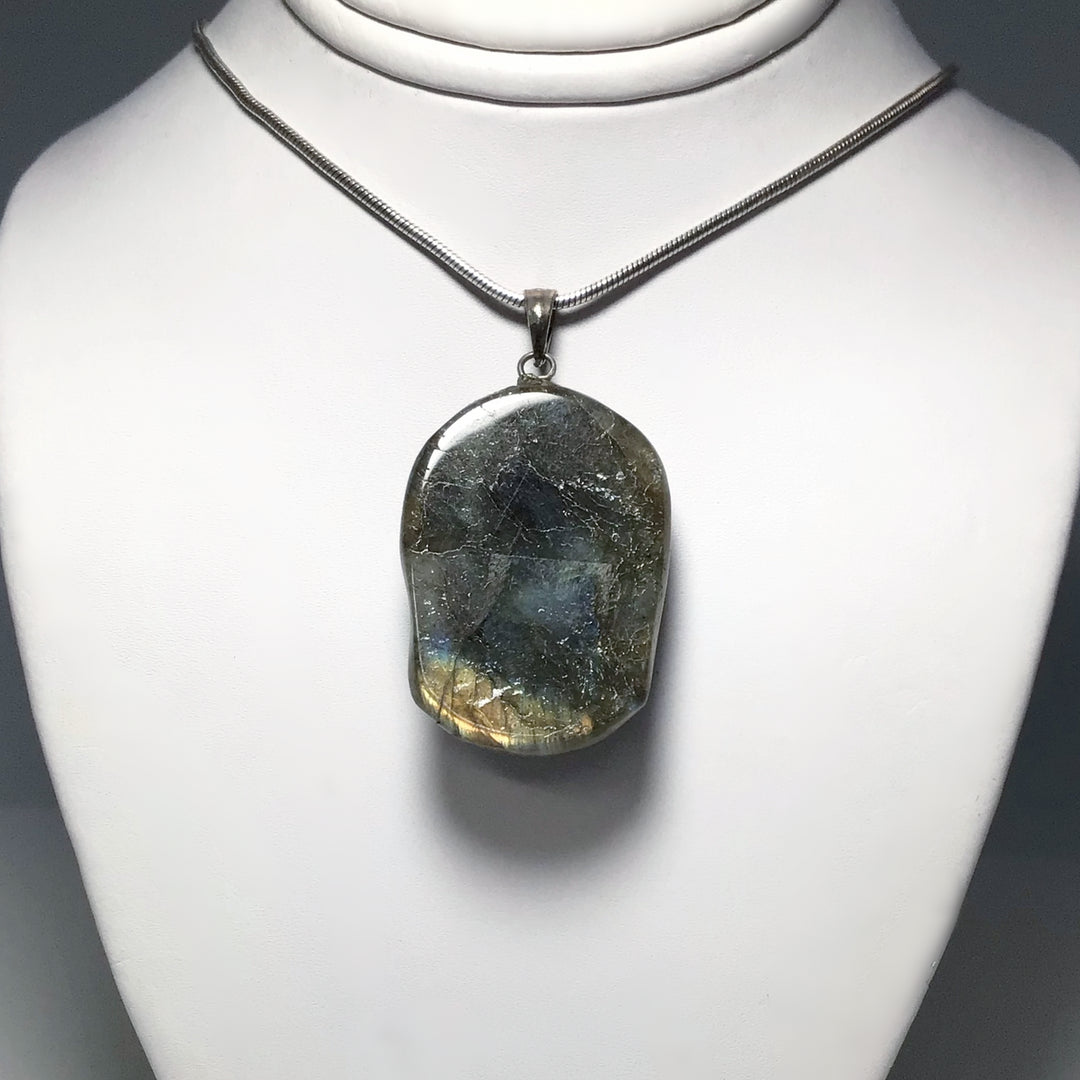 Labradorite Buddha Head Pendant