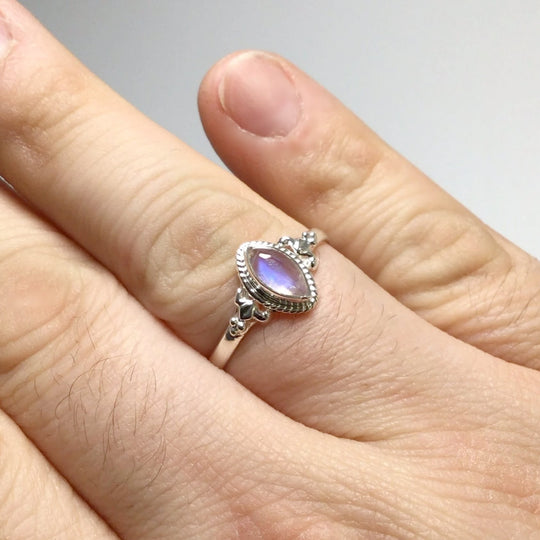 Rainbow Moonstone Ring