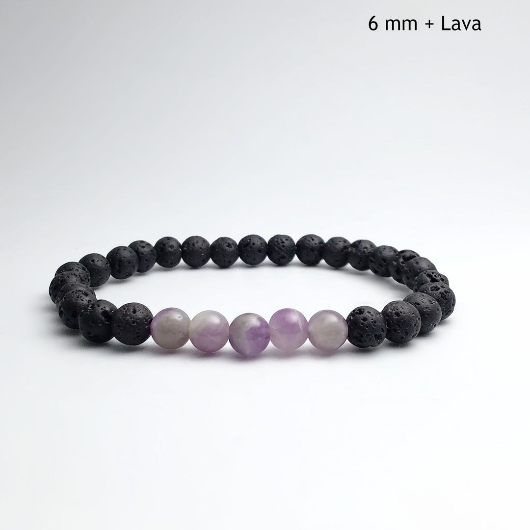 Chevron Amethyst Beaded Bracelet