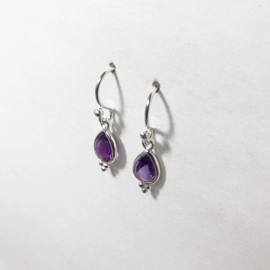 Amethyst Faceted Dangle Earrings