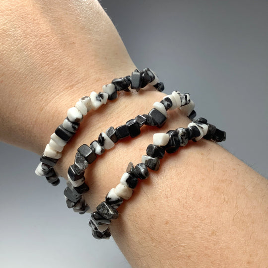 Zebra Jasper Chip Beaded Bracelet