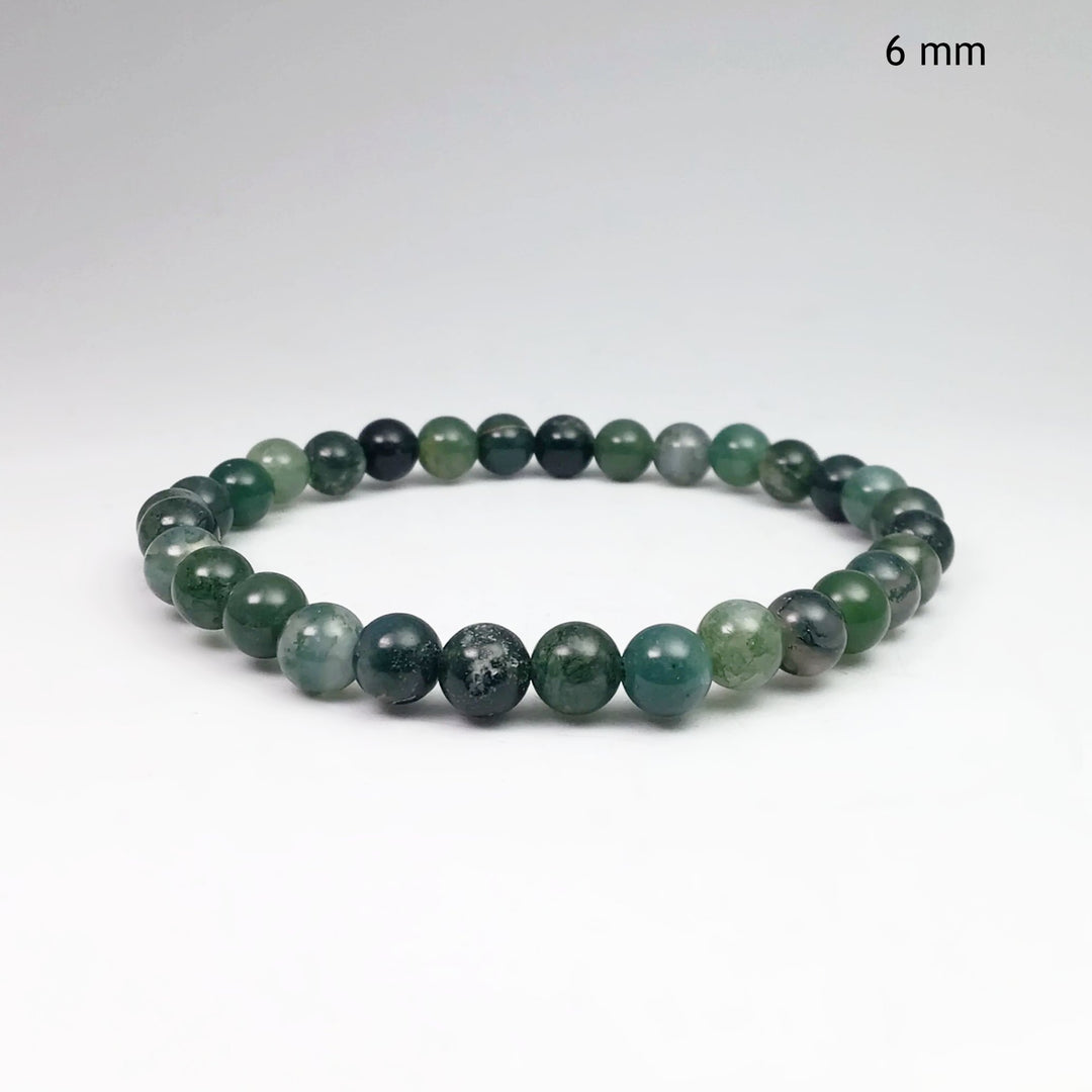 Moss Agate Beaded Bracelet