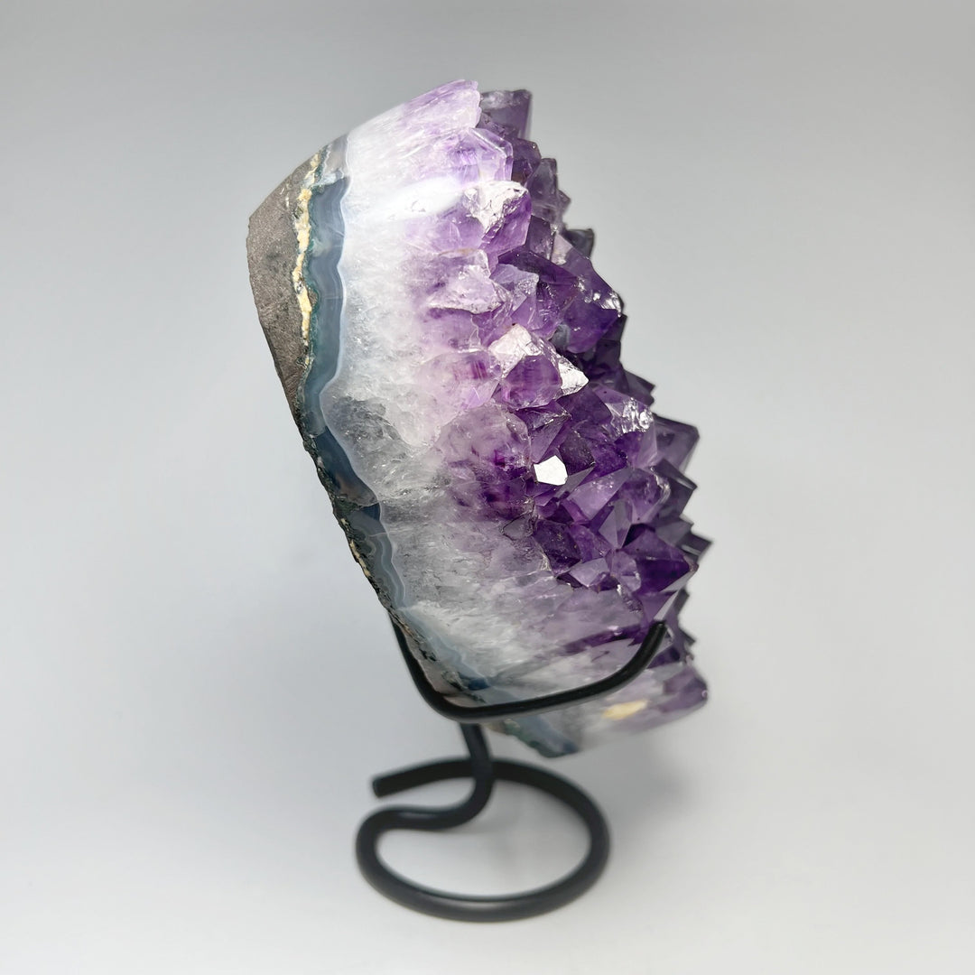 Large Amethyst Druze Cluster Heart On Stand