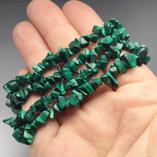 Malachite Chip Beaded Bracelet