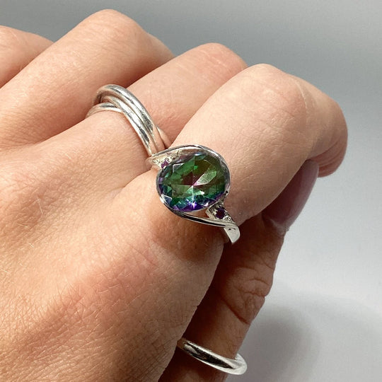 Mystic Topaz and Amethyst Ring