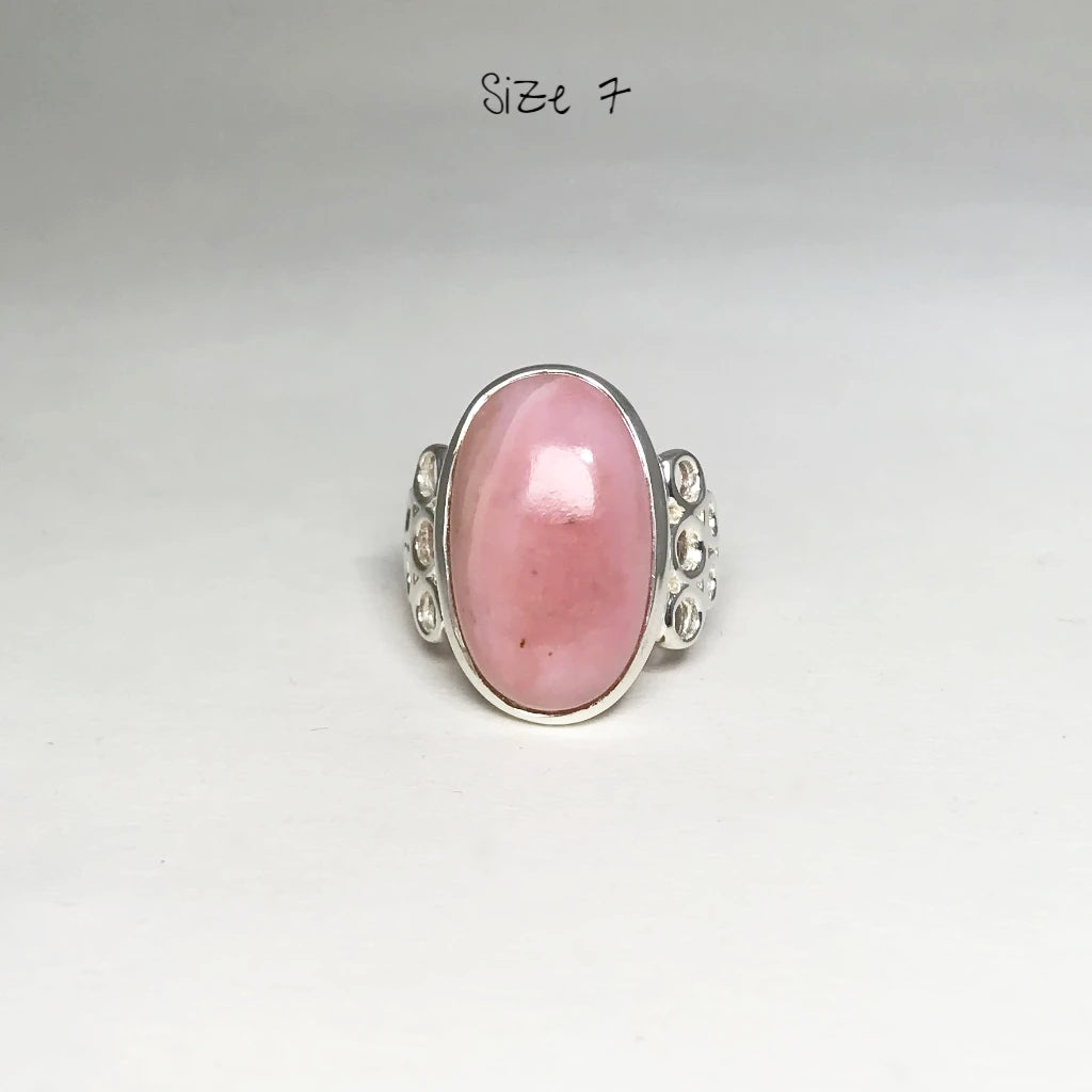 Pink Peruvian Opal Ring