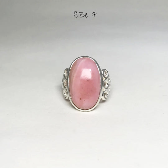 Pink Peruvian Opal Ring