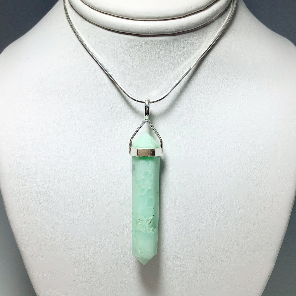 Chrysoprase Double Terminated Point Pendant