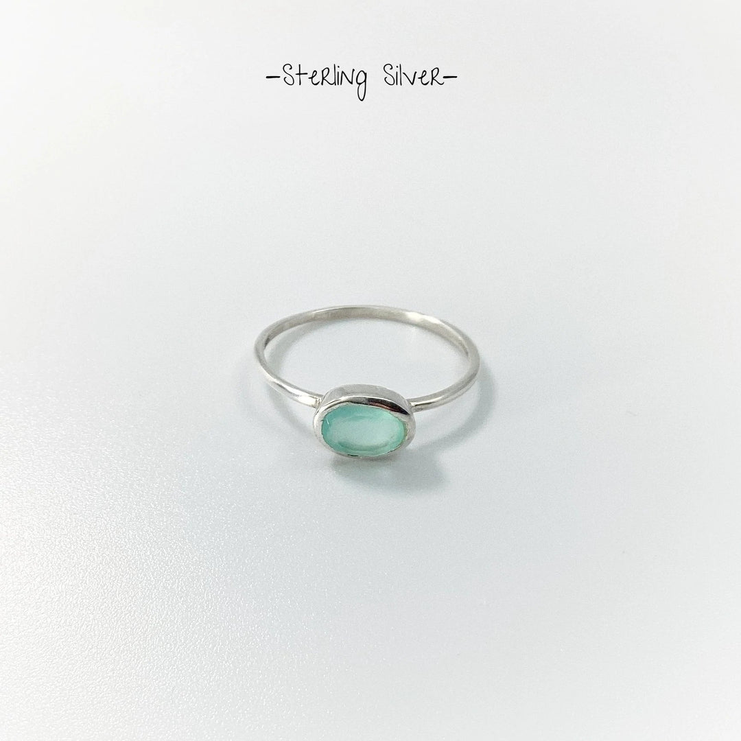 Aqua Chalcedony Ring