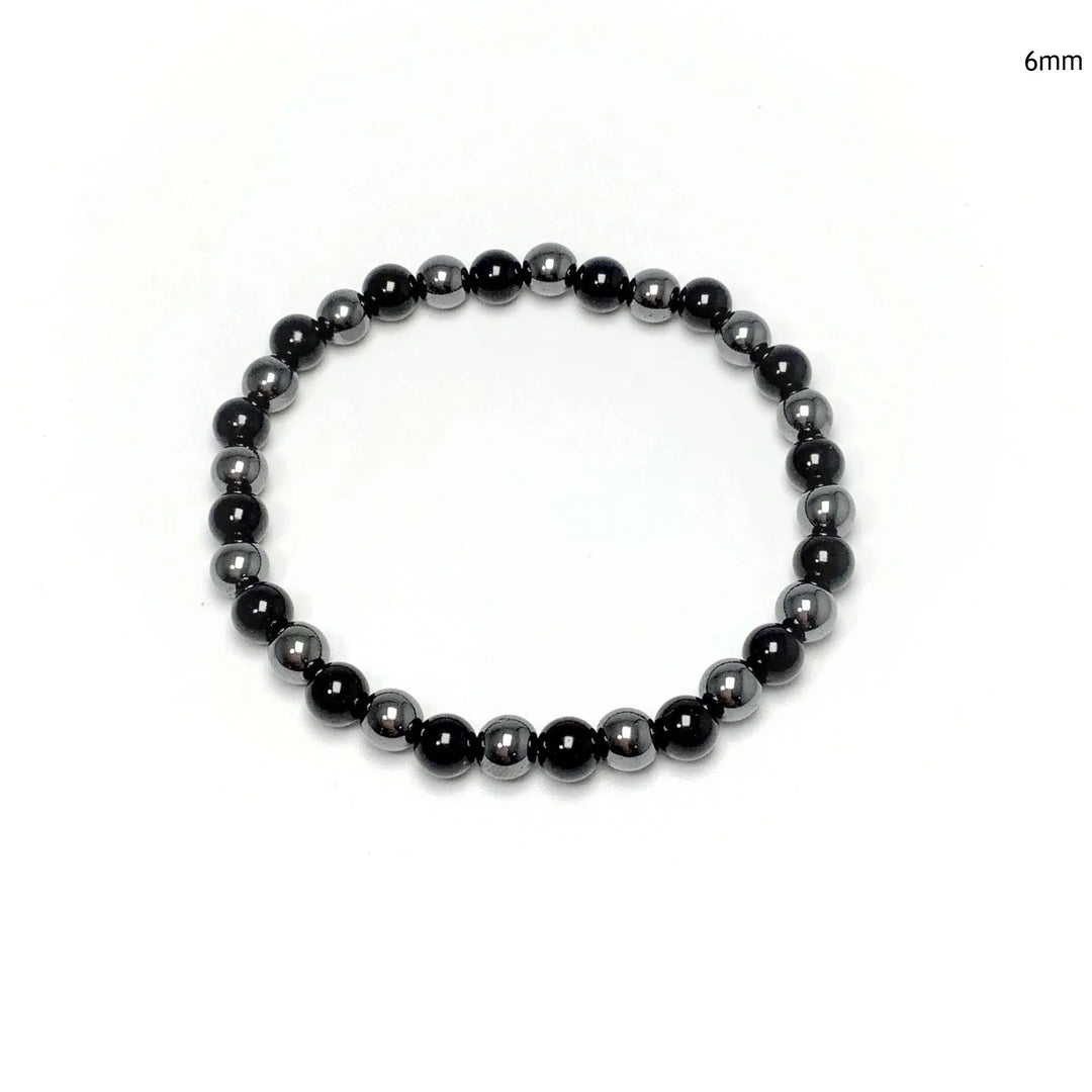 Black Onyx and Hematite Beaded Bracelet