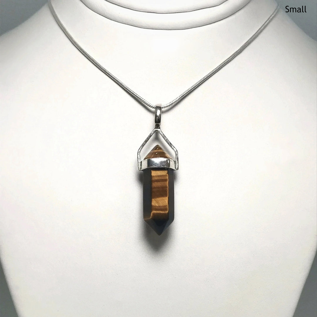 Gold Tiger Eye Double Terminated Point Pendant