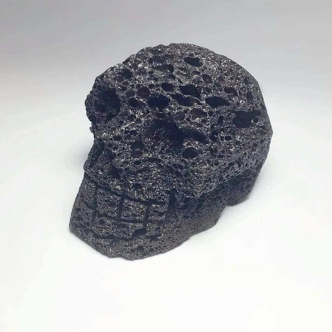 Carved Lava Stone Skull