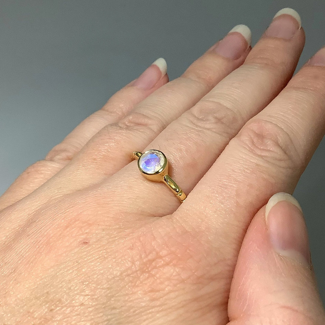 Rainbow Moonstone Ring