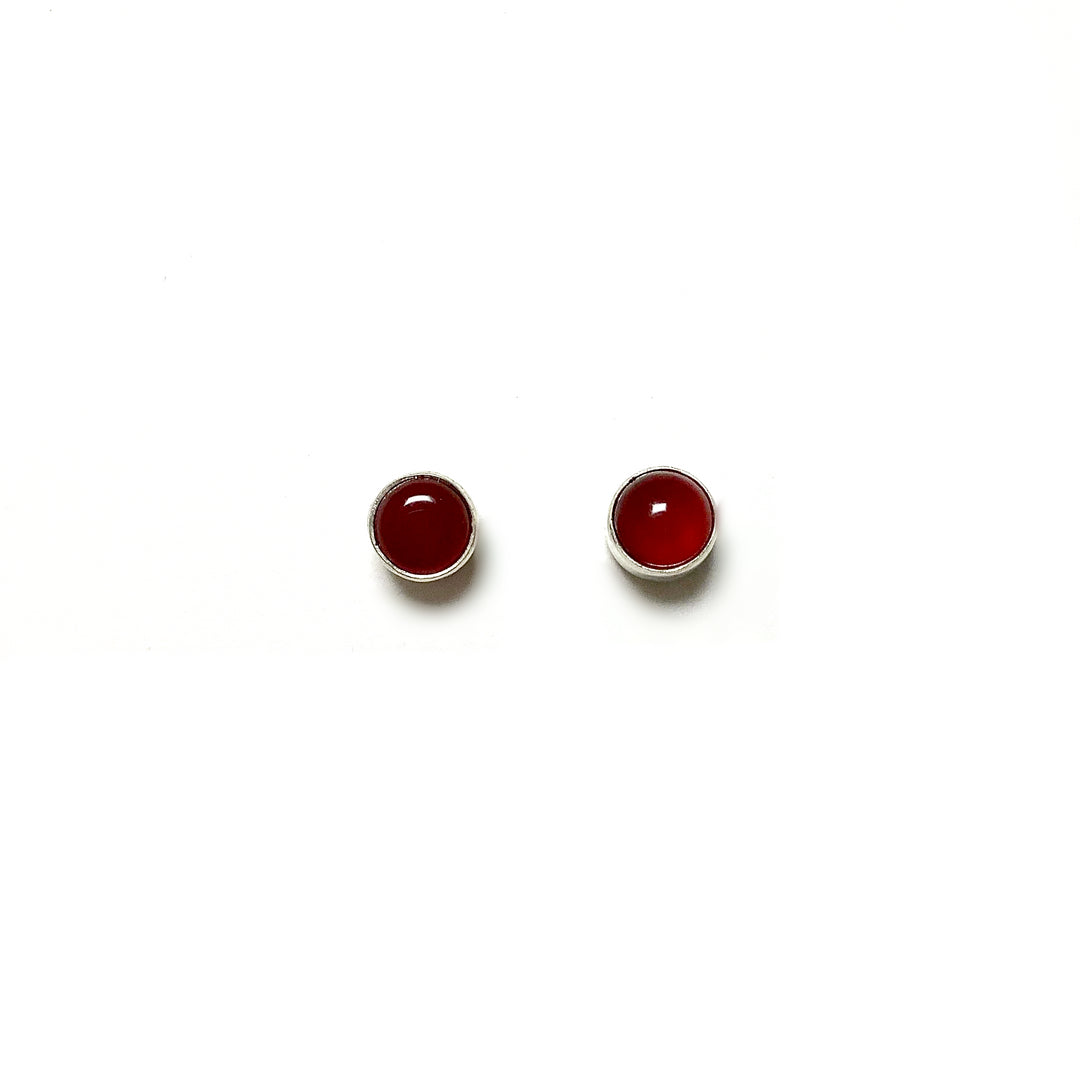 Carnelian Agate Stud Earrings