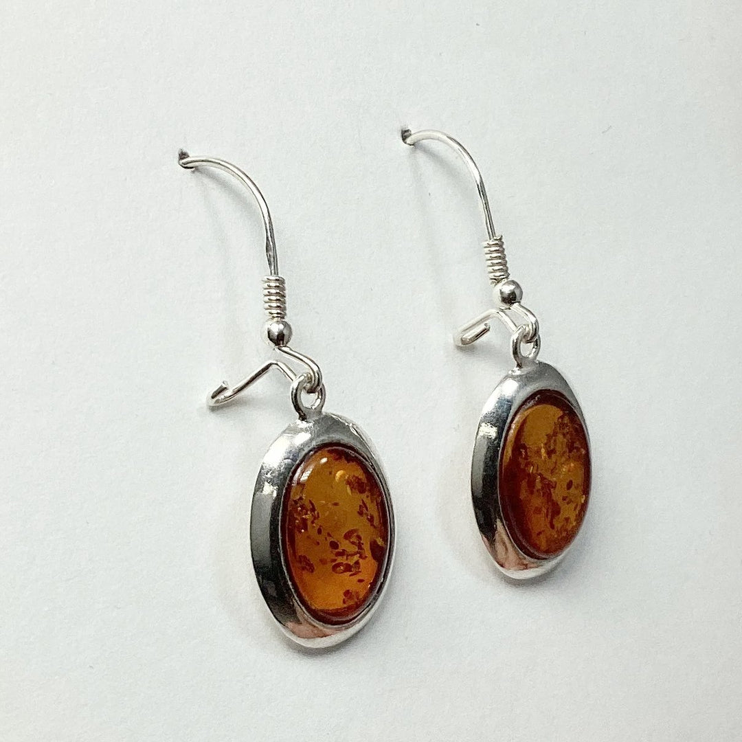 Cognac Amber Dangle Earrings