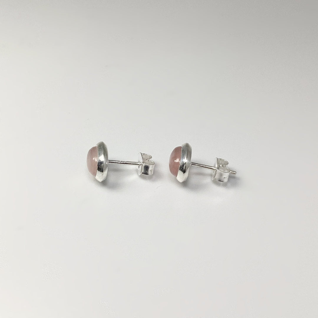 Rose Quartz Stud Earrings