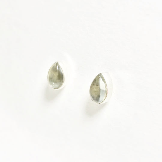 Green Amethyst Stud Earrings