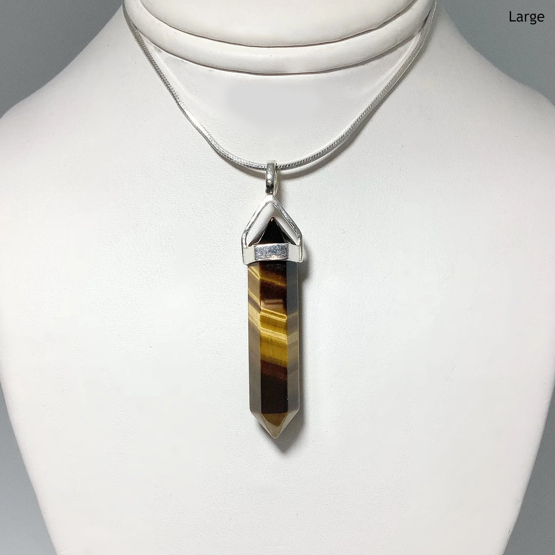 Gold Tiger Eye Double Terminated Point Pendant