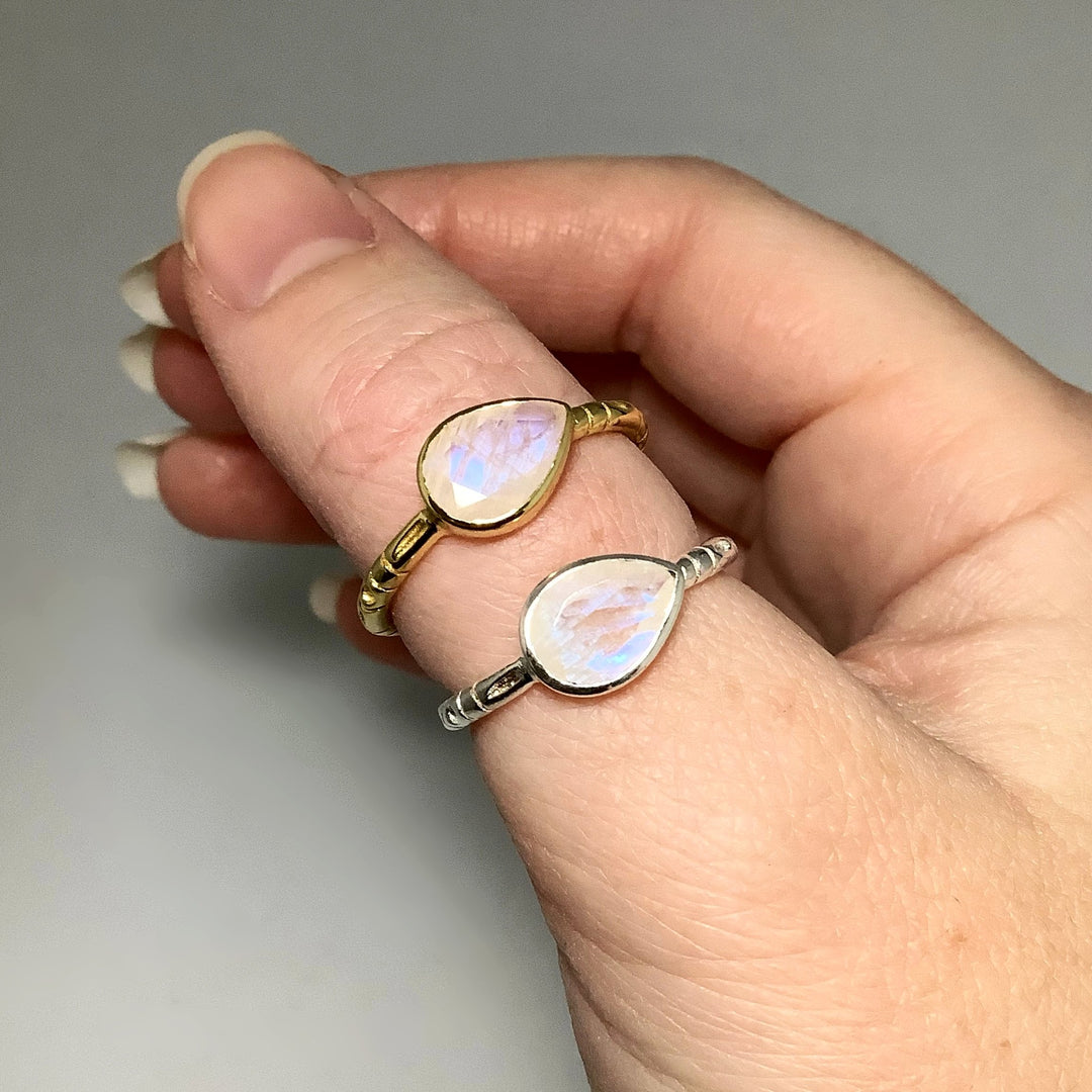 Rainbow Moonstone Ring