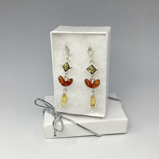 Mixed Amber Stud Earrings