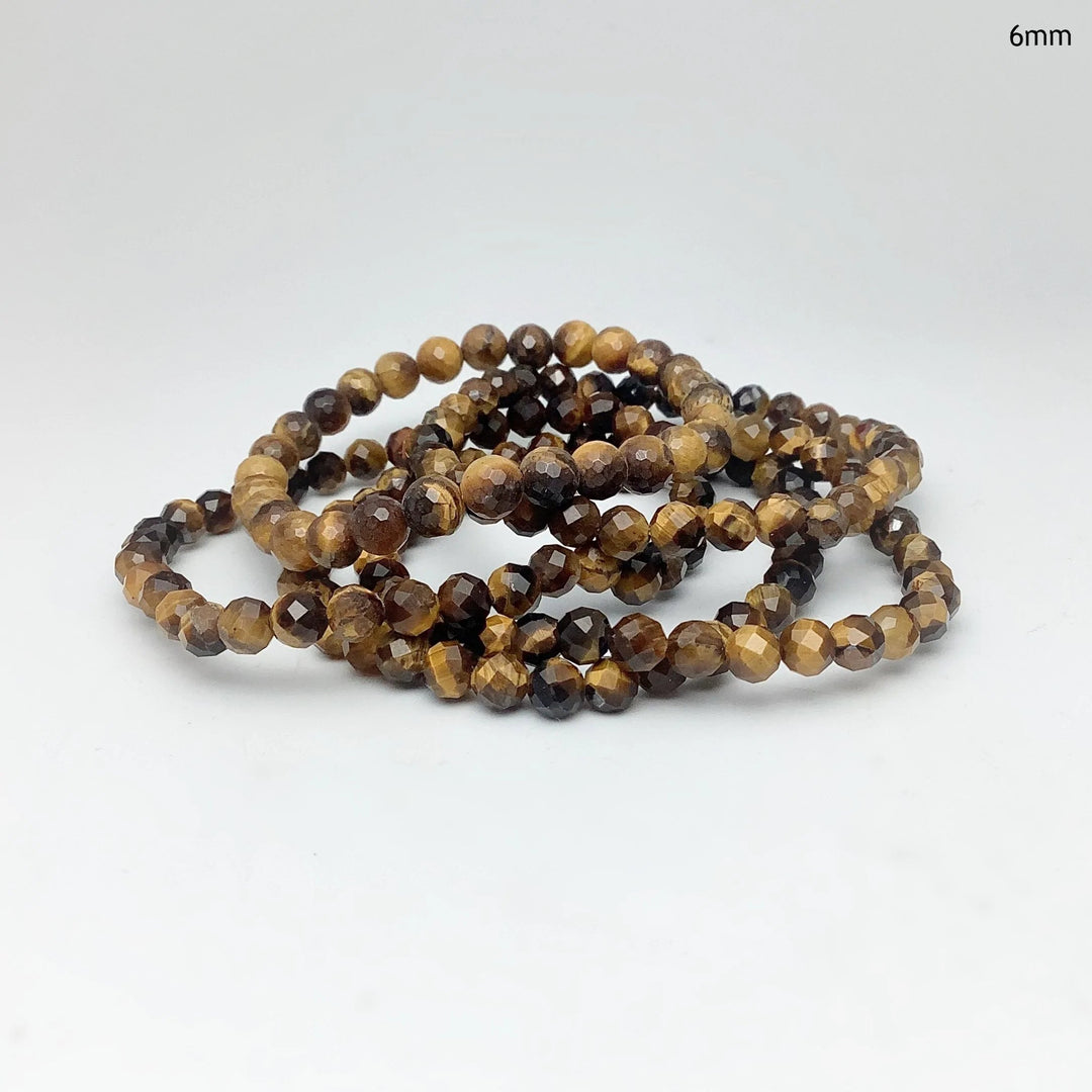 Gold Tiger Eye Faceted Beaded Bracelet