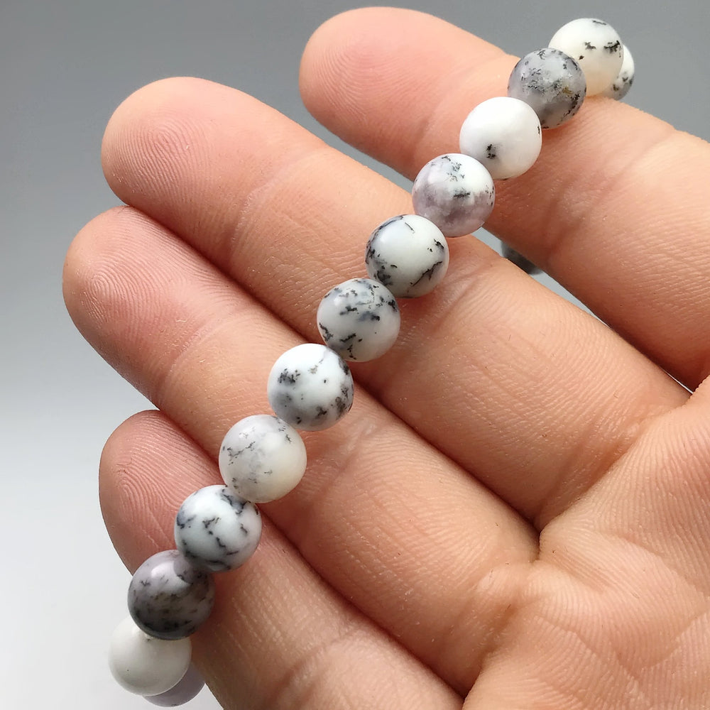 Dendritic Opal Beaded Bracelet - 8mm - High Quality