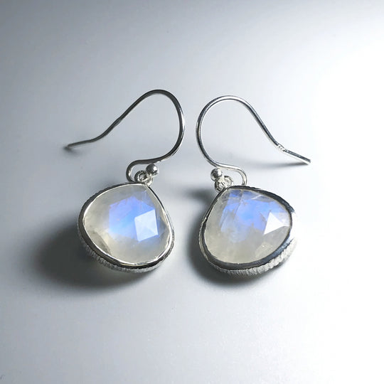 Rainbow Moonstone Dangle Earrings