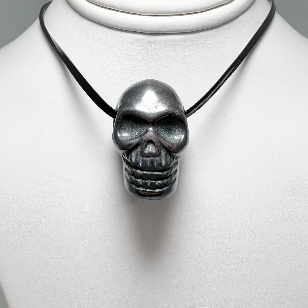 Hand Carved Stone Skull Drilled Pendant