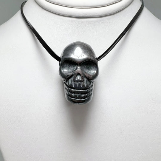 Hand Carved Stone Skull Drilled Pendant