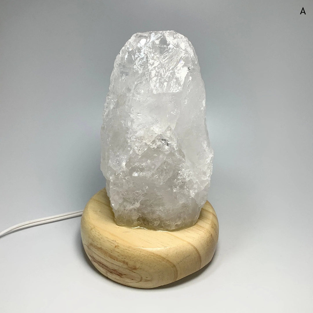 Quartz Lamp with Wooden Base