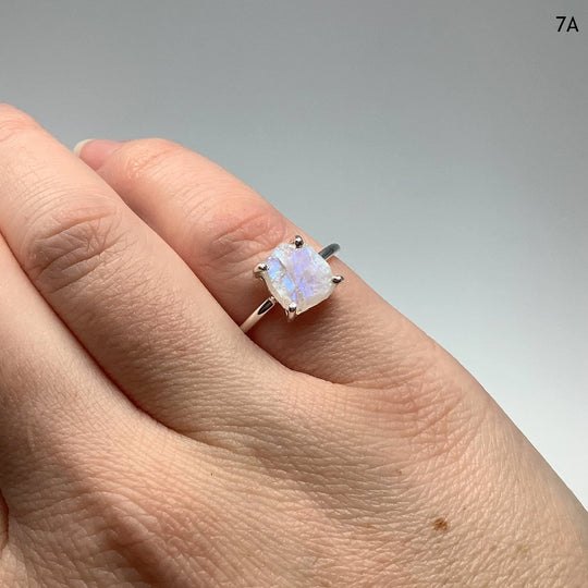 Raw Rainbow Moonstone Ring